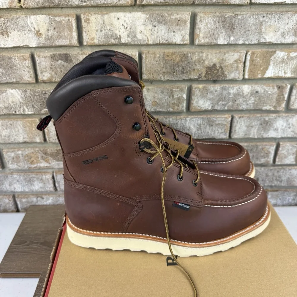Red Wing 411 Brown Leather Work Boots Men's Size 13 E2 EE Traction Waterproof EH